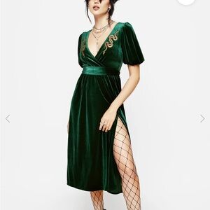 Disturbia puff sleeve midi dress